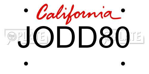 JODD80 California License Plate