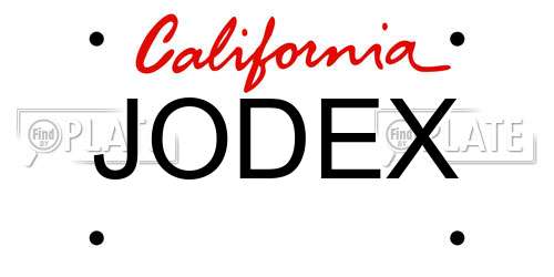 JODEX California License Plate