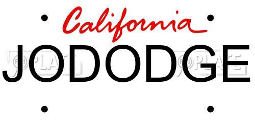 JODODGE California License Plate