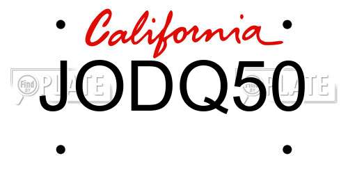 JODQ50 California License Plate