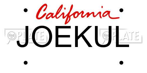 JOEKUL California License Plate