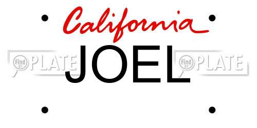 JOEL California License Plate