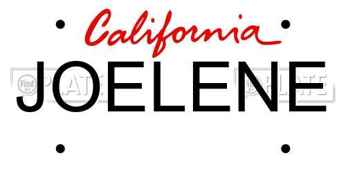 JOELENE California License Plate
