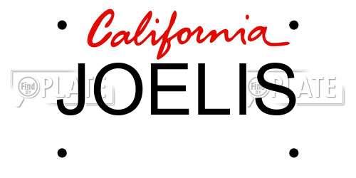 JOELIS California License Plate