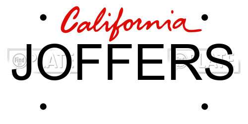 JOFFERS California License Plate