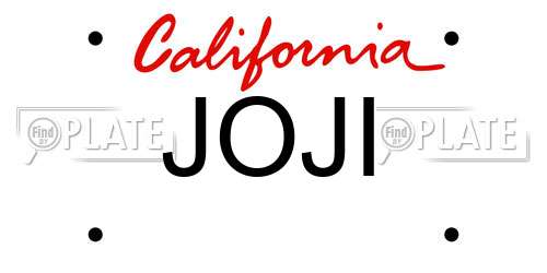 JOJI California License Plate