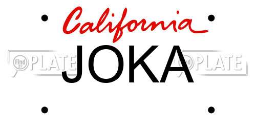 JOKA California License Plate