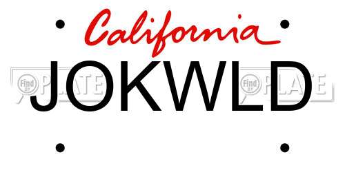JOKWLD California License Plate