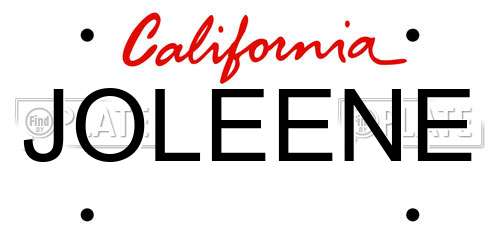 JOLEENE California License Plate