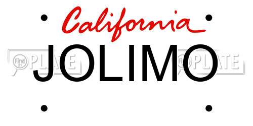 JOLIMO California License Plate