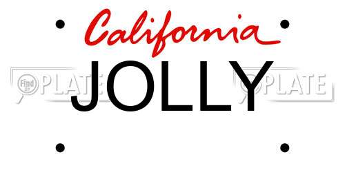 JOLLY California License Plate