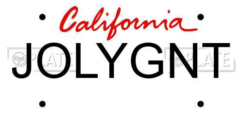 JOLYGNT California License Plate