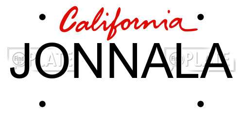 JONNALA California License Plate