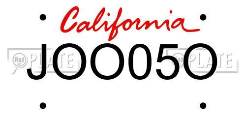 JOO05O California License Plate