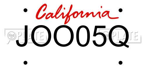 JOO05Q California License Plate