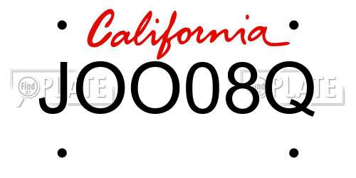 JOO08Q California License Plate