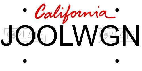 JOOLWGN California License Plate