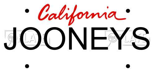 JOONEYS California License Plate