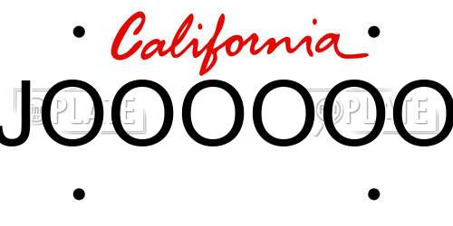 JOOOOOO California License Plate