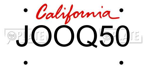 JOOQ50 California License Plate
