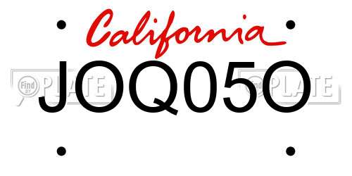 JOQ05O California License Plate
