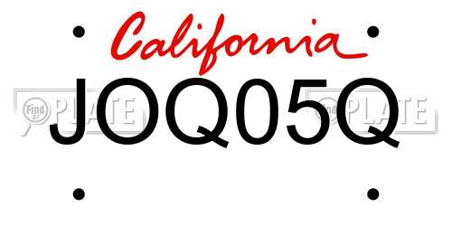 JOQ05Q California License Plate