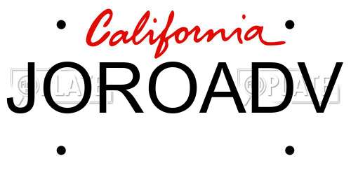 JOROADV California License Plate