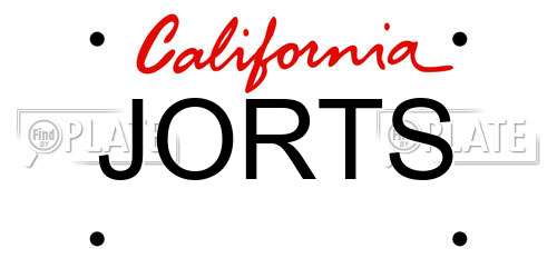 JORTS California License Plate