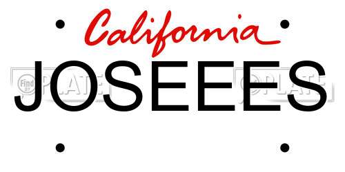 JOSEEES California License Plate