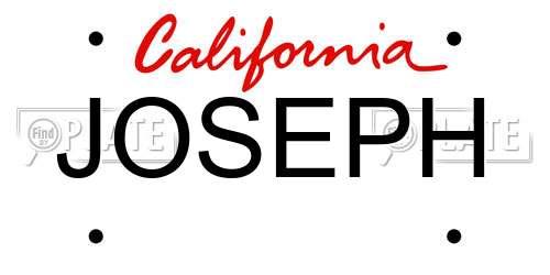 JOSEPH California License Plate