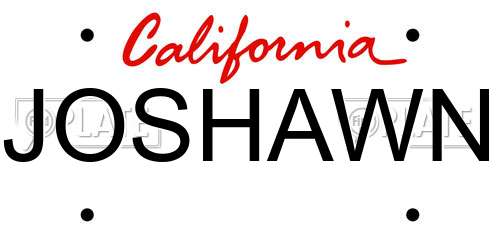 JOSHAWN California License Plate