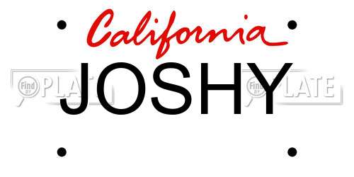 JOSHY California License Plate
