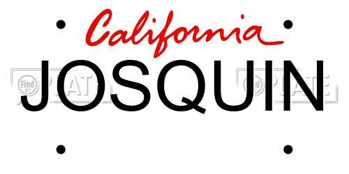 JOSQUIN California License Plate