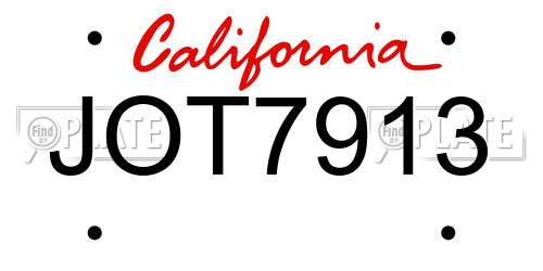 JOT7913 California License Plate