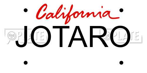 JOTARO California License Plate