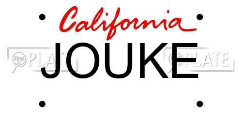 JOUKE California License Plate