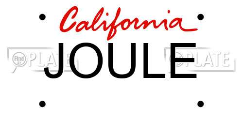 JOULE California License Plate
