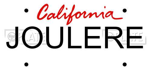 JOULERE California License Plate