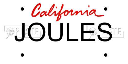 JOULES California License Plate