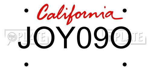 JOY09O California License Plate
