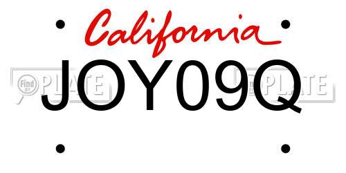 JOY09Q California License Plate