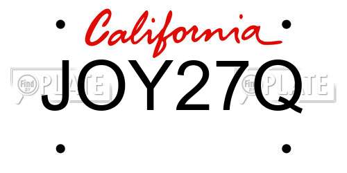 JOY27Q California License Plate