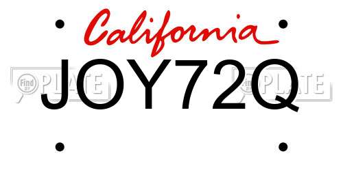 JOY72Q California License Plate