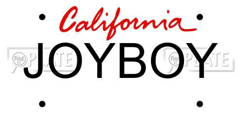 JOYBOY California License Plate