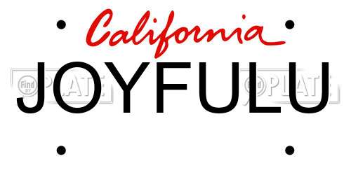 JOYFULU California License Plate