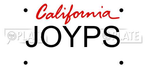 JOYPS California License Plate