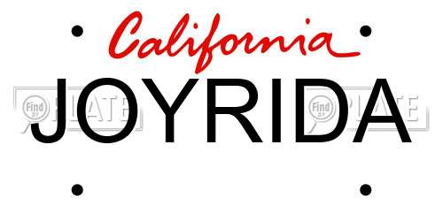 JOYRIDA California License Plate