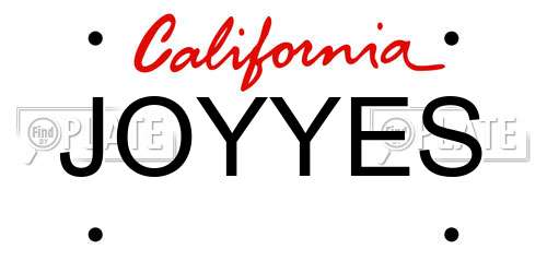 JOYYES California License Plate