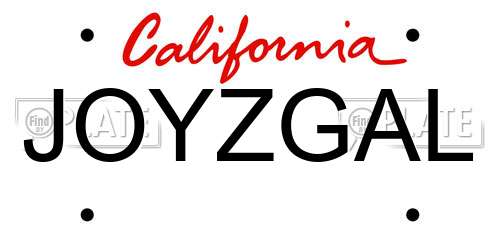 JOYZGAL California License Plate