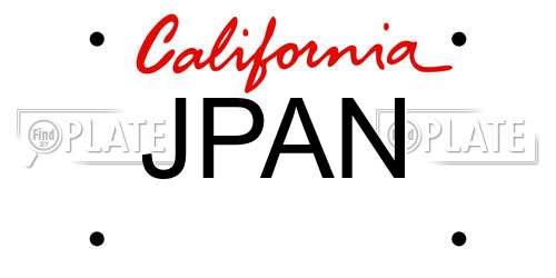 JPAN California License Plate